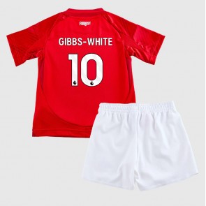 Nottingham Forest Morgan Gibbs-White #10 Hemmakläder Barn 2024-25 Kortärmad (+ Korta byxor)